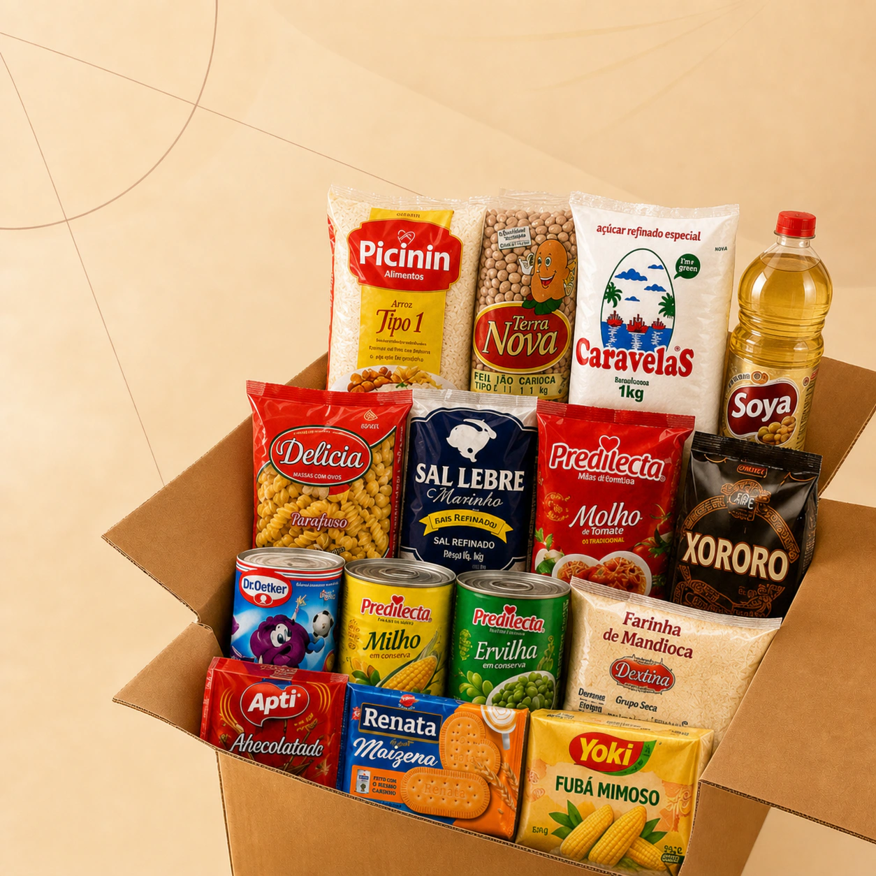Caixa Boa Mesa com os produtos e marcas disponíveis